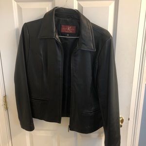 Genuine leather black jacket size large